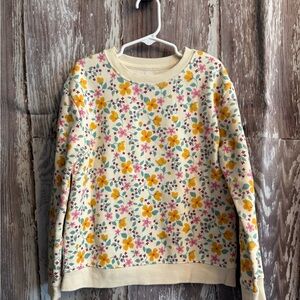 Cat & Jack Floral Crew Neck Sweater - Yellow, Pink, Blue